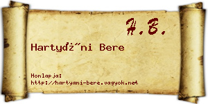 Hartyáni Bere névjegykártya